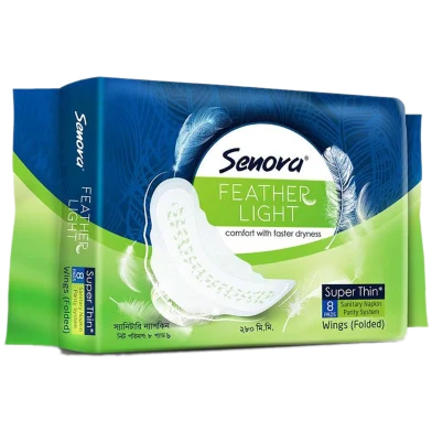 Senora Feather Light Super Thin Sanitary Napkin Panty System - 8 pcs - Rokomari product